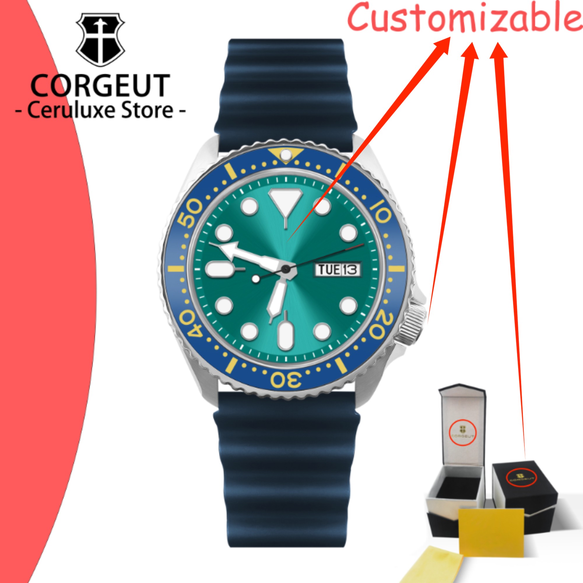 Waterproof Diving Watch - 커스텀 로고 빈티지 다이버 시계, 기계식
