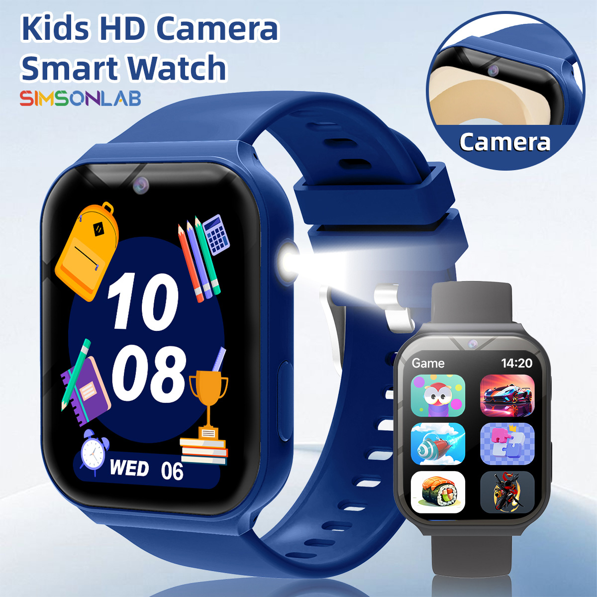 Smartwatch Watches Gift For Boys - 어린이 학습용 카메라, 플래시, 멀티 게임,