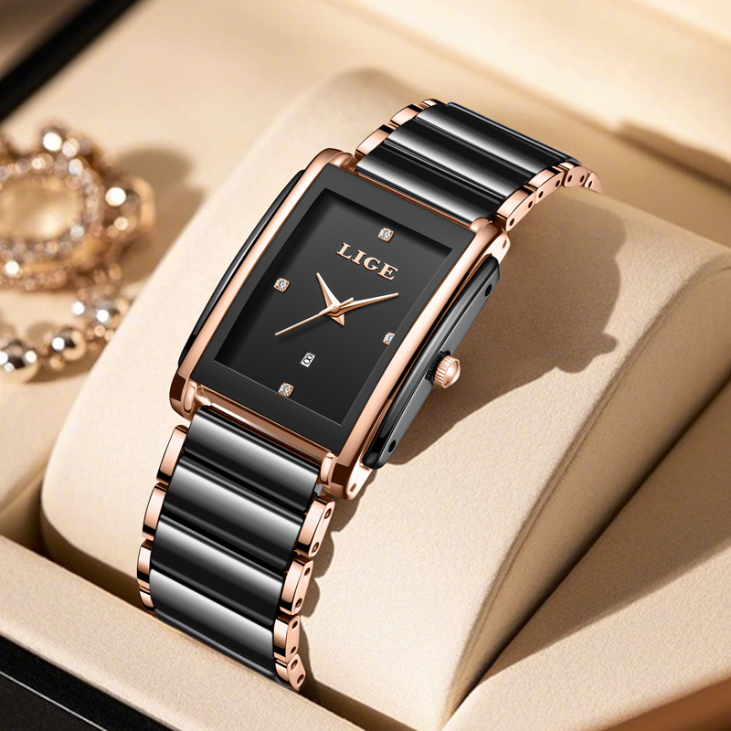 Luxury Ceramic Watch - LIGE 패션 우아한 여성용 시계 전체