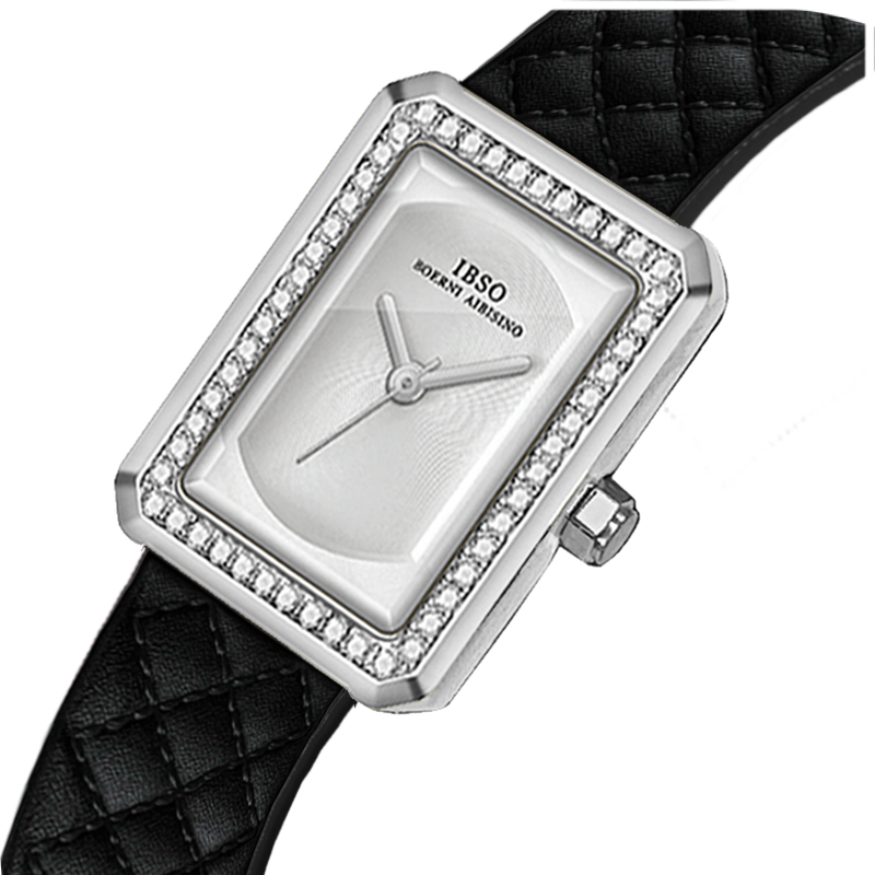 Luxury Ceramic Watch - 패션 가죽 여성 시계 직사각형 골드