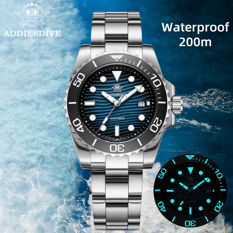 Waterproof Diving Watch - ADDIESDIVE 남성용 2115 쿼츠 시계 샌드