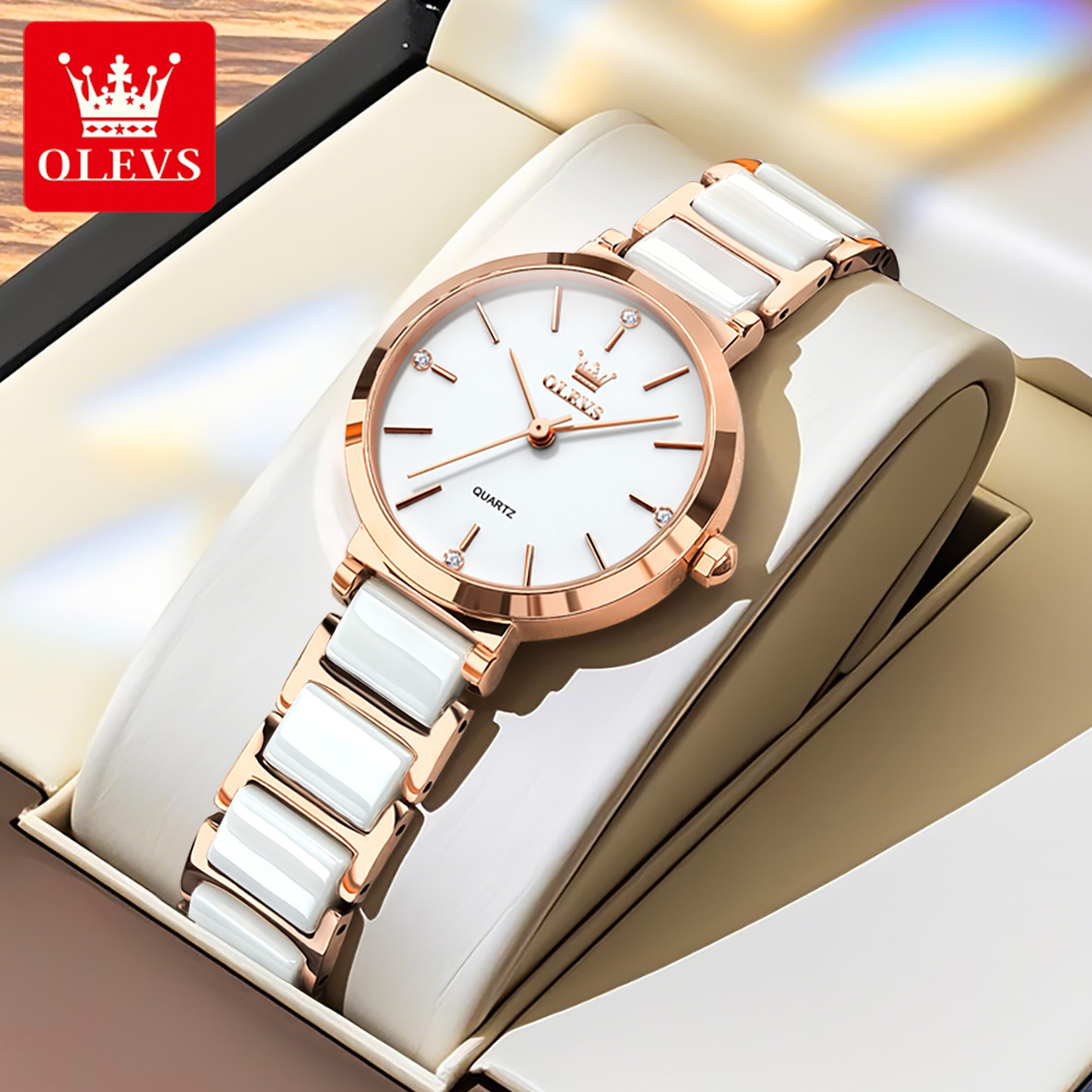 OLEVS 여성 시계 5877 고급스러운 우아한 쿼츠  - Luxury Ceramic Watch 리뷰 및 가격