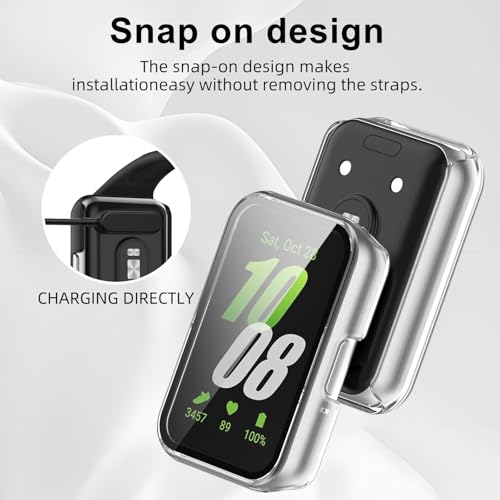 삼성 갤럭시 핏 3용 유리+케이스 하드 범퍼 쉘 스마트 - Smartwatch Samsung Watches For Men 리뷰 및 가격